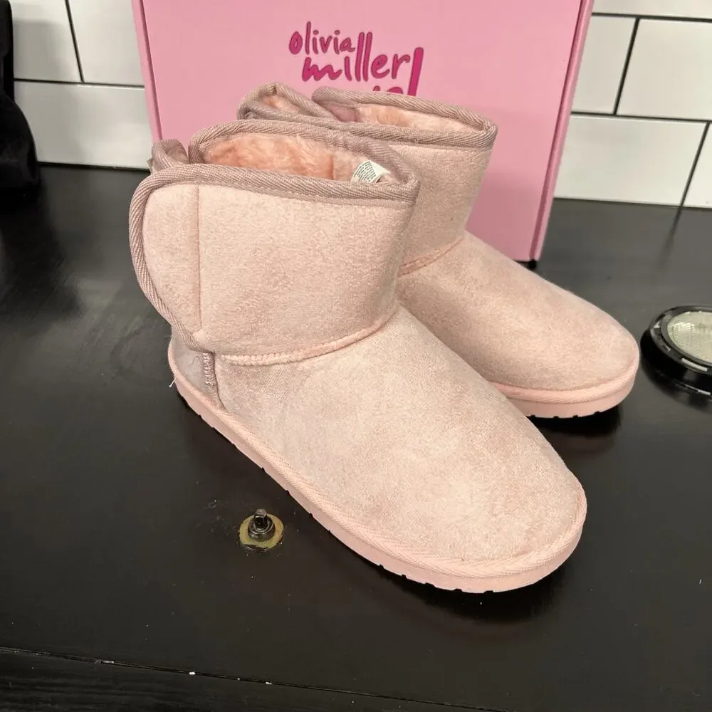Olivia Miller Girl - Boot - Glitter Pink Butterfly - Girls Size 5